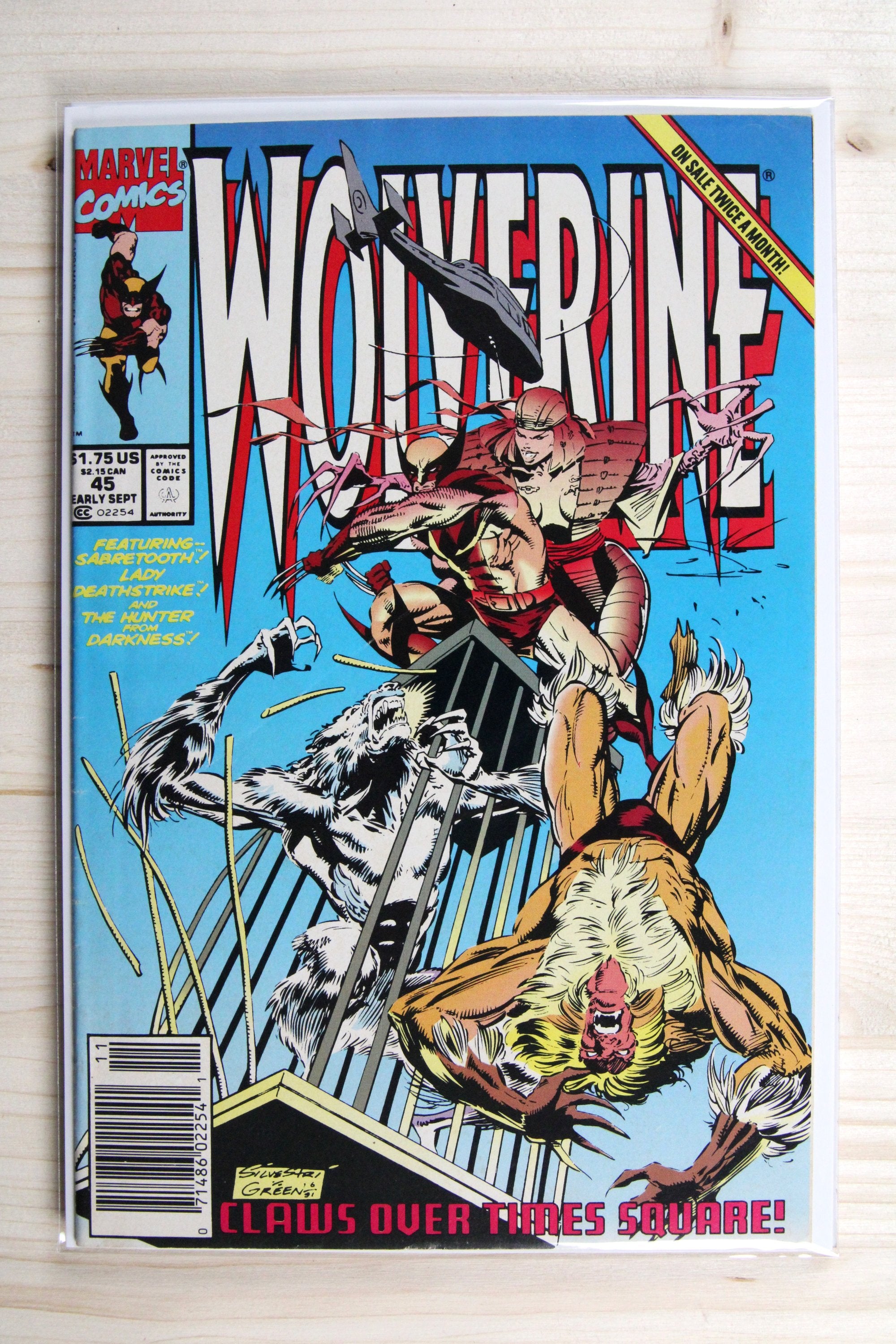 Wolverine #45 – Marvel (1991) 8.0 VF Marc Silvestri art | Newsstand