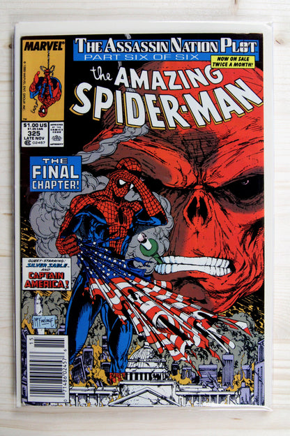 The Amazing Spider-Man #325 – Marvel (1989) 8.0 VF The Assassin Nation Plot | Todd McFarlane art | Newsstand