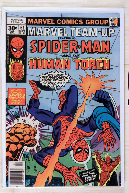 Marvel Team-Up #61 – Marvel (1977) 7.0 FN/VF Chris Claremont story | Joe Sinnott cover | Newsstand Edition