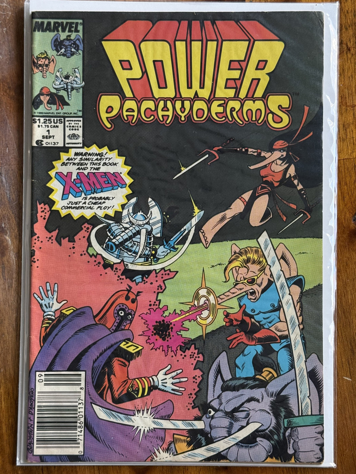 Power Pachyderms #1 Newsstand Edition – Marvel (1989) 8.5 VF+