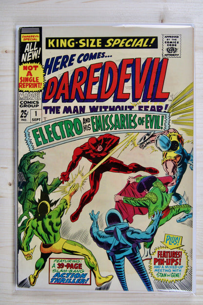 Daredevil #1 – Marvel (1967) 6.0 FN Jack Kirby cover | Stan Lee story | King-Size Special reprint edition