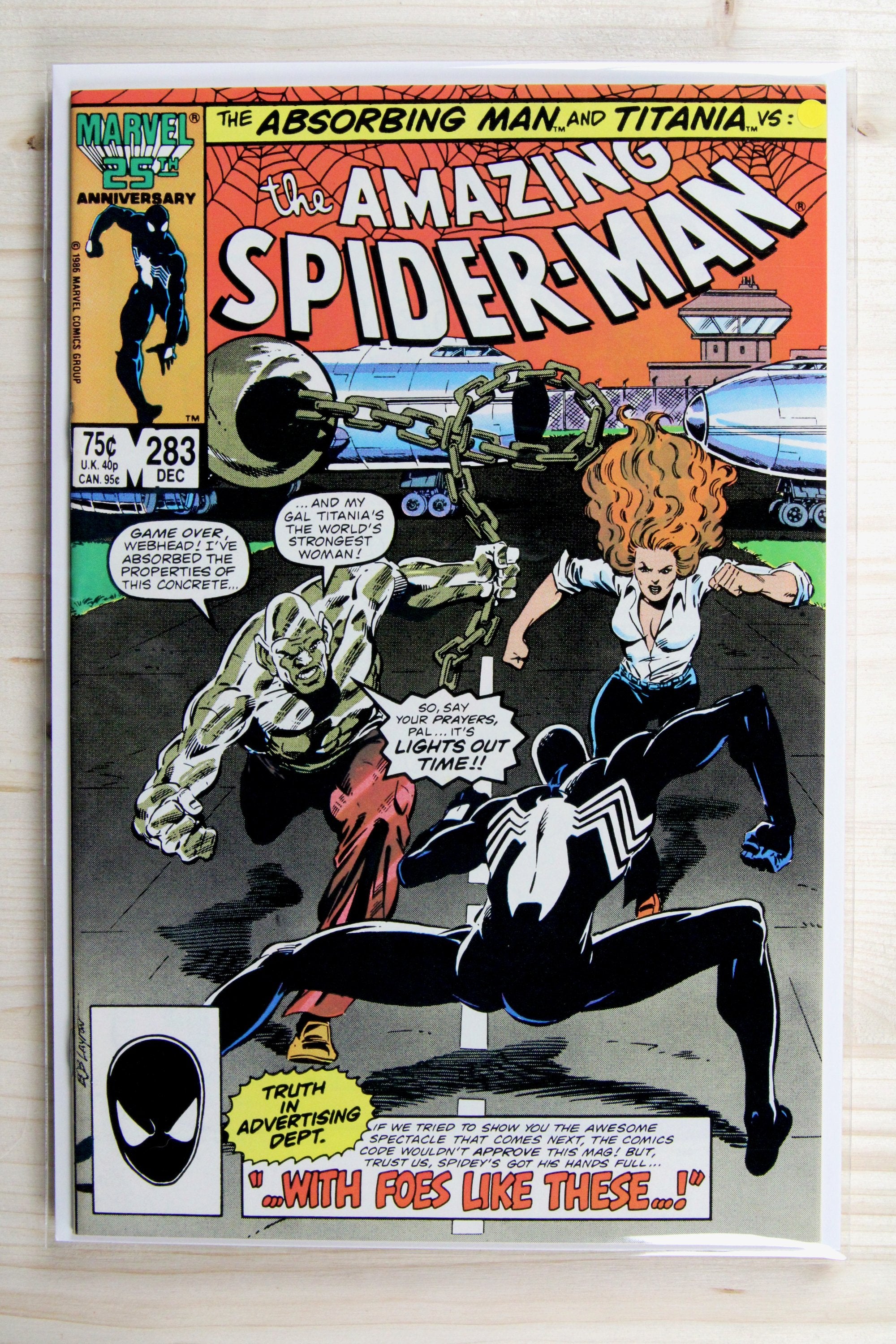 The Amazing Spider-Man #283 – Marvel (1986) 8.5 VF+ "Avengers" Under Siege
