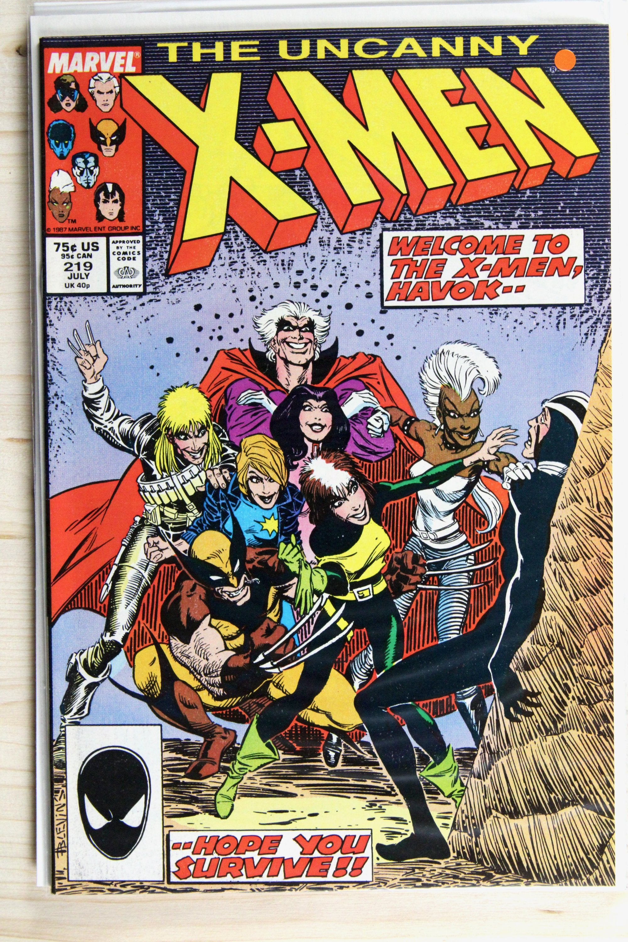 The Uncanny X-Men #219 – Marvel (1987) 8.0 VF Chris Claremont story