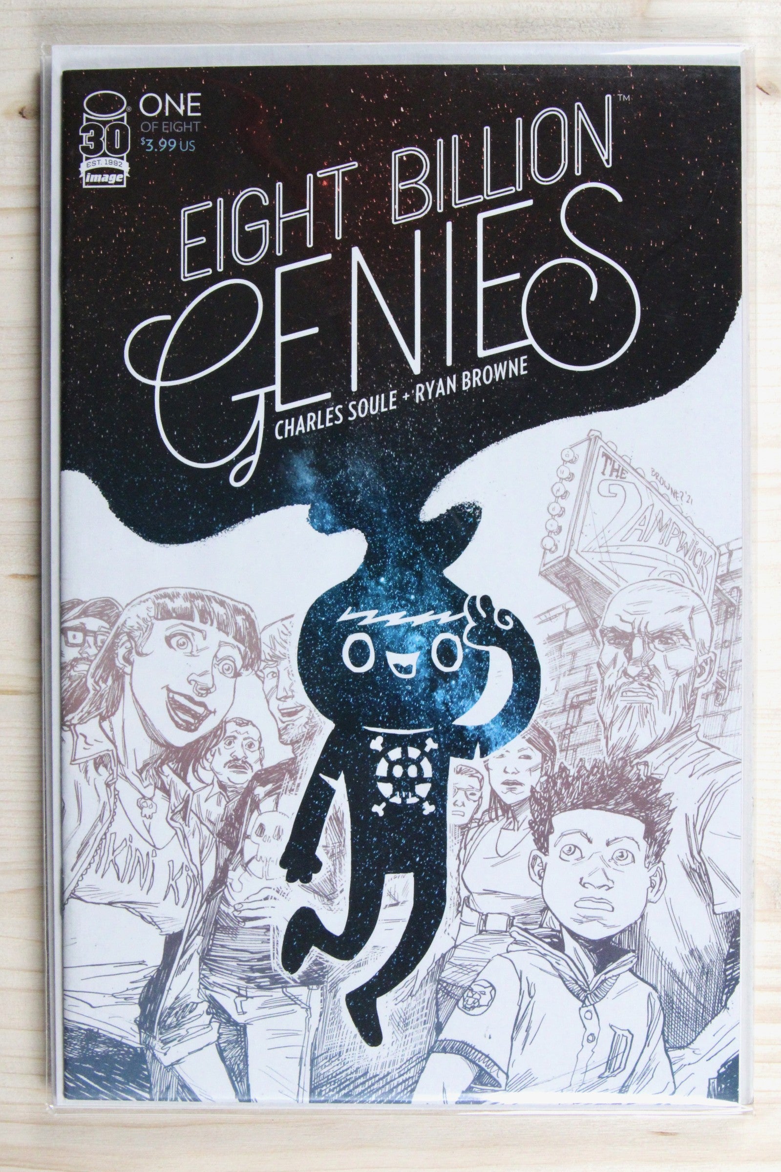 Eight Billion Genies #1 – Image (2022) 9.6 NM+ Black and white sketch/art variant cover