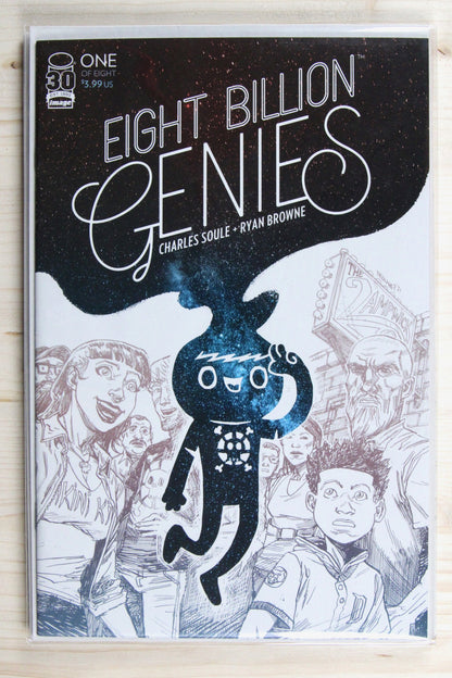 Eight Billion Genies #1 – Image (2022) 9.6 NM+ Black and white sketch/art variant cover