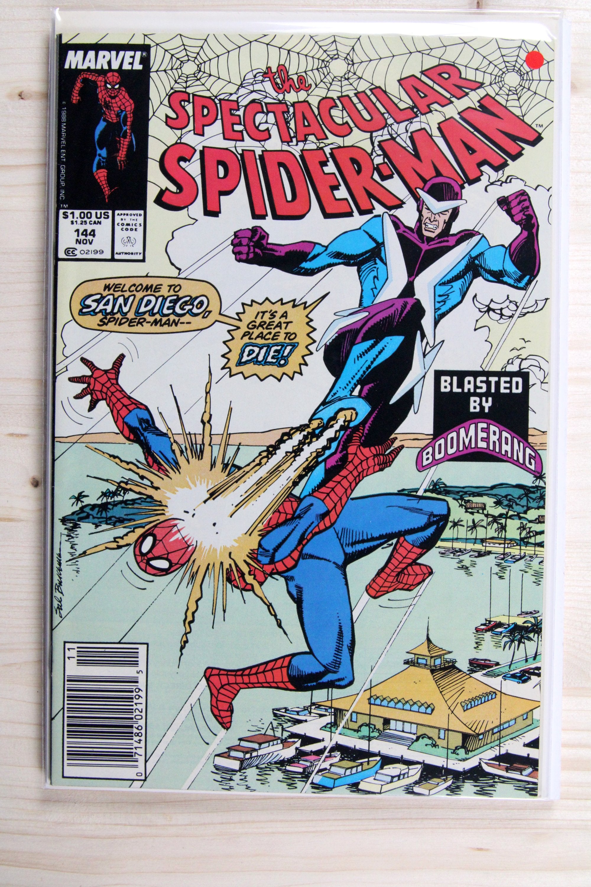 The Spectacular Spider-Man #144 – Marvel (1988) 8.5 VF+ Newsstand