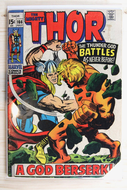 Thor #166 – Marvel (1969) 4.0 VG Jack Kirby art | Stan Lee story