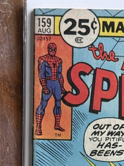 The Amazing Spider-Man #159 Newsstand Edition – Marvel (1976) 6.5 FN+
