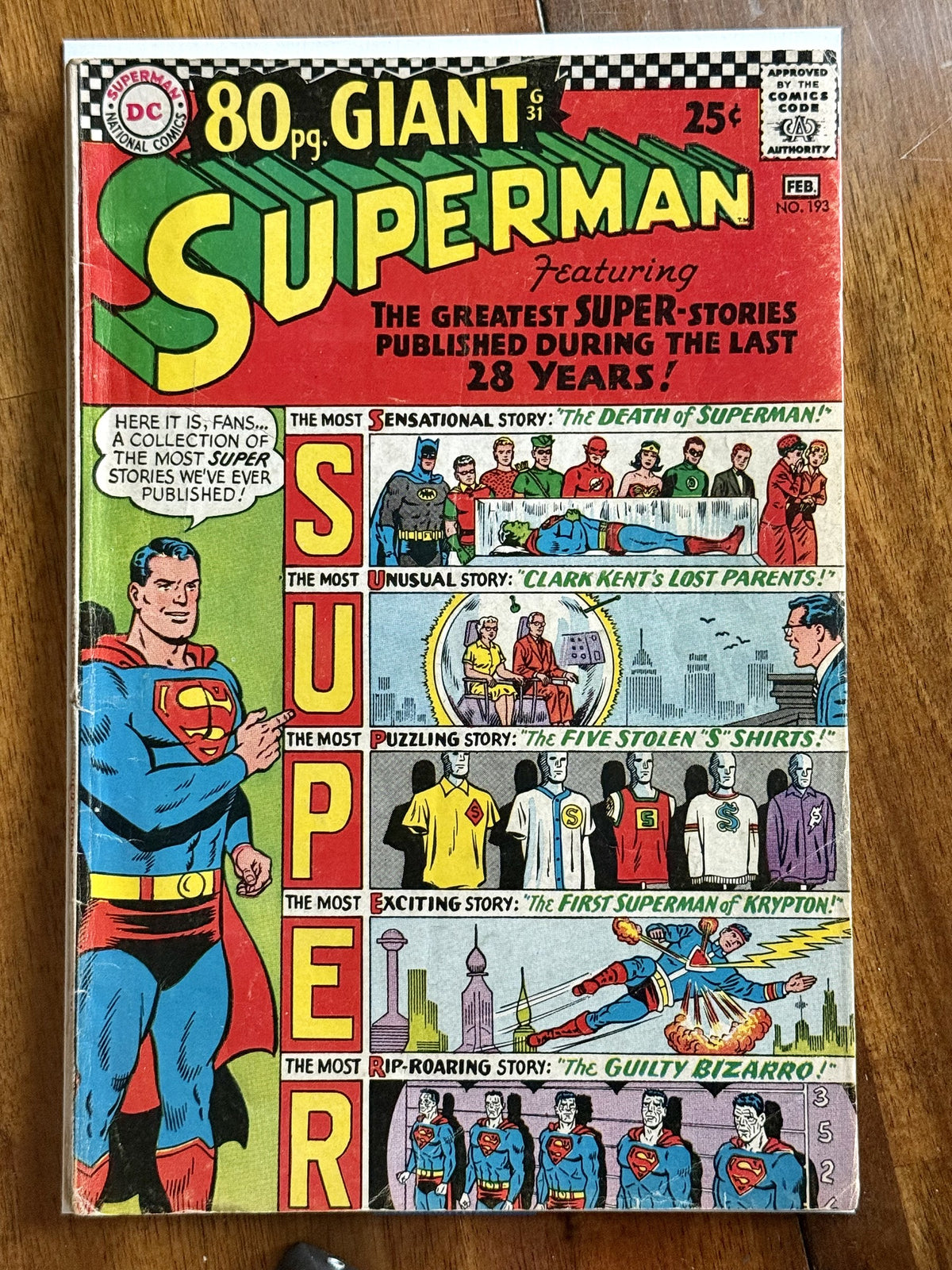 Superman #193 – DC (1967) 5.5 FN- 80 Page Giant (G-31)