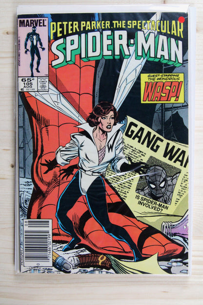 Peter Parker, The Spectacular Spider-Man #105 – Marvel (1985) 8.5 VF+ Newsstand