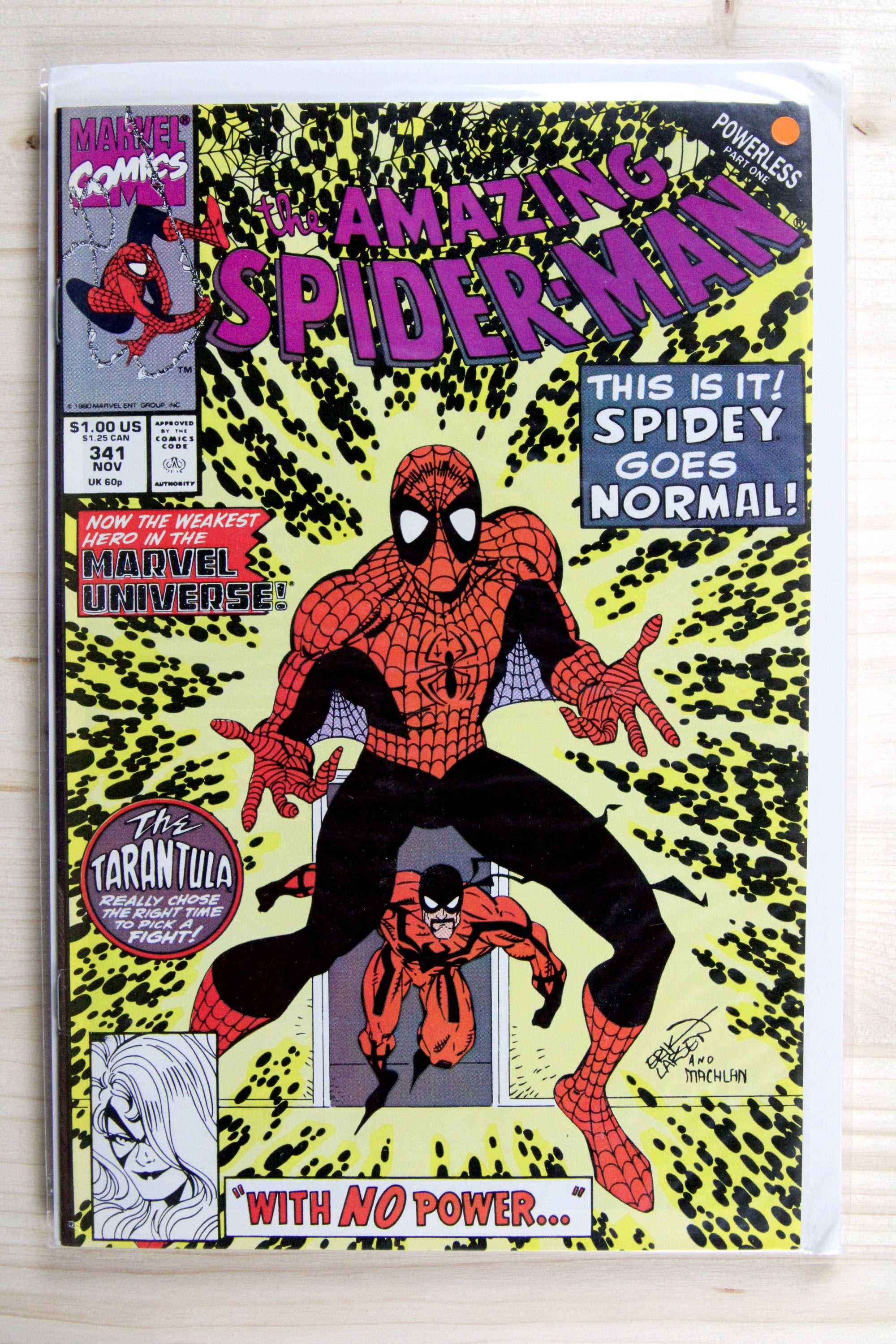 The Amazing Spider-Man #341 – Marvel (1990) 9.0 VF/NM Powerless | Erik Larsen art