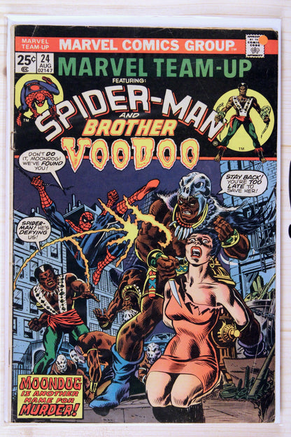 Marvel Team-Up #24 – Marvel (1974) 5.5 FN- John Romita cover