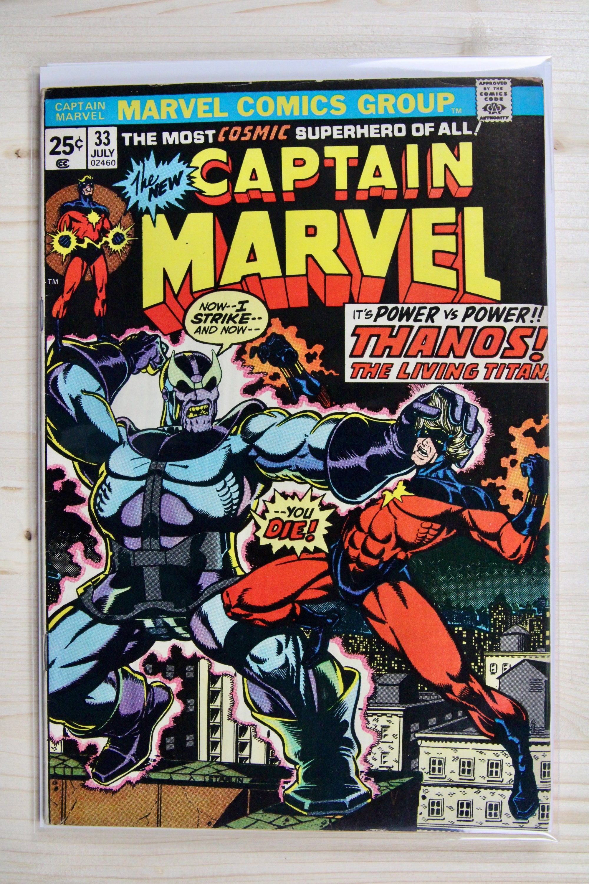 Captain Marvel #33 – Marvel (1974) 6.5 FN+ Thanos War | Klaus Janson