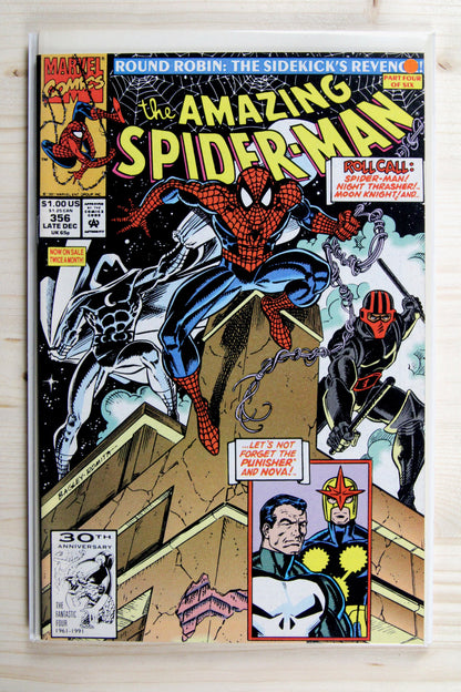 The Amazing Spider-Man #356 – Marvel (1991) 9.2 NM- Round Robin | John Romita cover