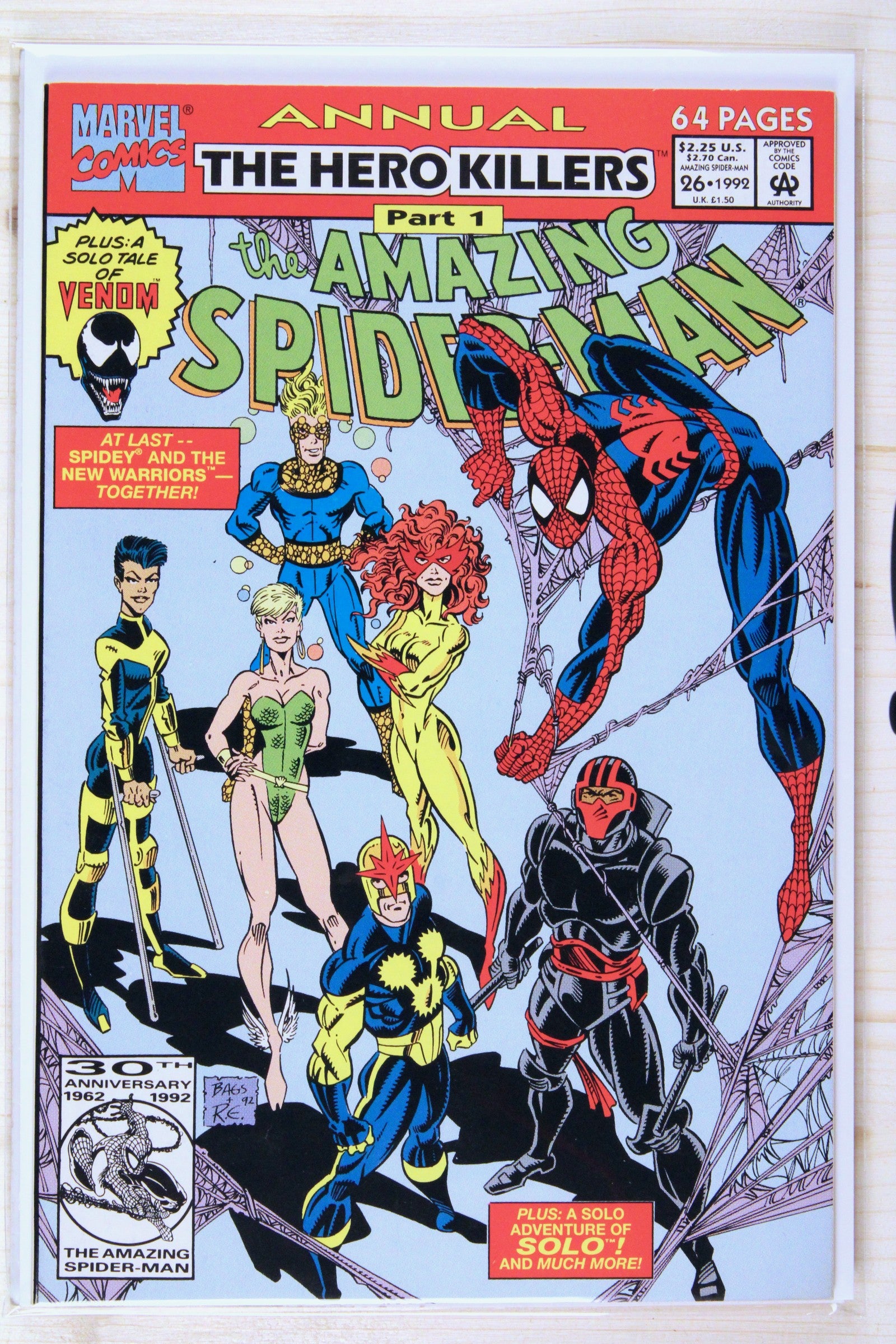 The Amazing Spider-Man Annual #26 – Marvel (1992) 7.5 VF- "Spider-Man/New Warriors" Hero Killers