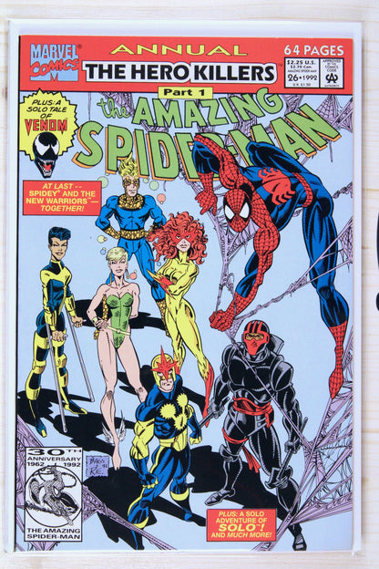 The Amazing Spider-Man Annual #26 – Marvel (1992) 7.5 VF- "Spider-Man/New Warriors" Hero Killers