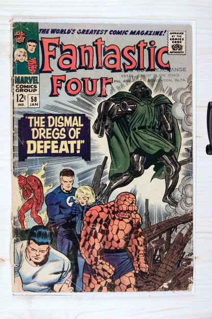 Fantastic Four #58 – Marvel (1967) 2.5 GD+ Doomsday | Jack Kirby art | Joe Sinnott cover