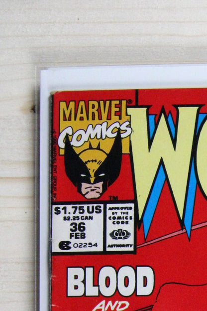 Wolverine #36 – Marvel (1991) 8.0 VF Blood & Claws | Marc Silvestri art | Newsstand