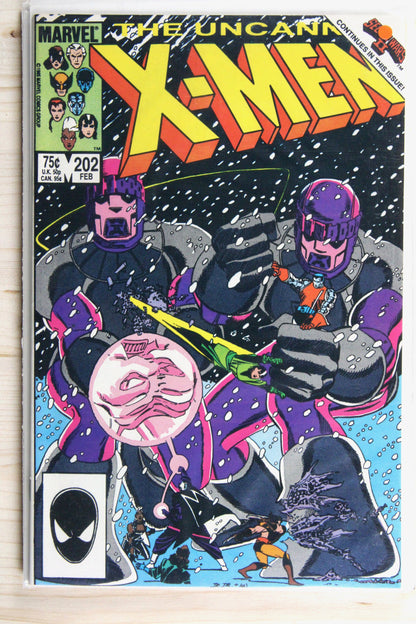The Uncanny X-Men #202 – Marvel (1986) 9.0 VF/NM "Marvel Super Heroes" Secret Wars II | Chris Claremont story