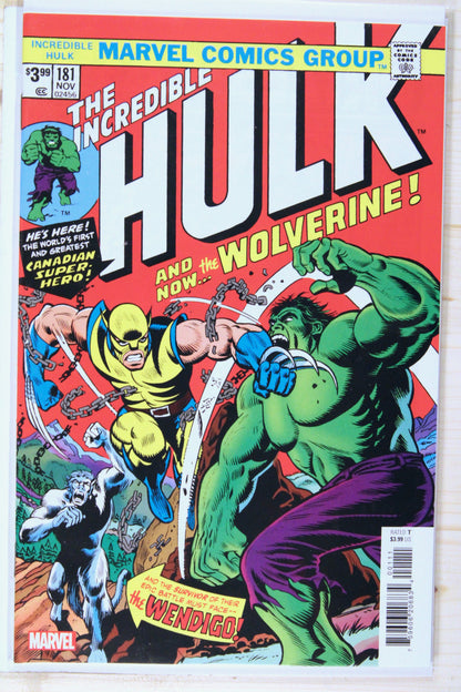The Incredible Hulk #181 – Marvel (2023) 9.6 NM+ Facsimile