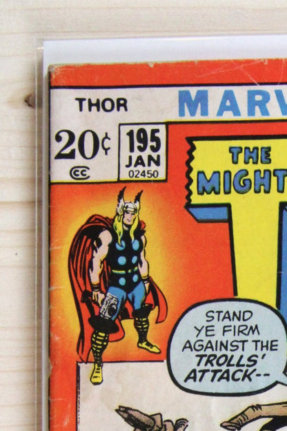 Thor #195 – Marvel (1972) 4.0 VG Stan Lee