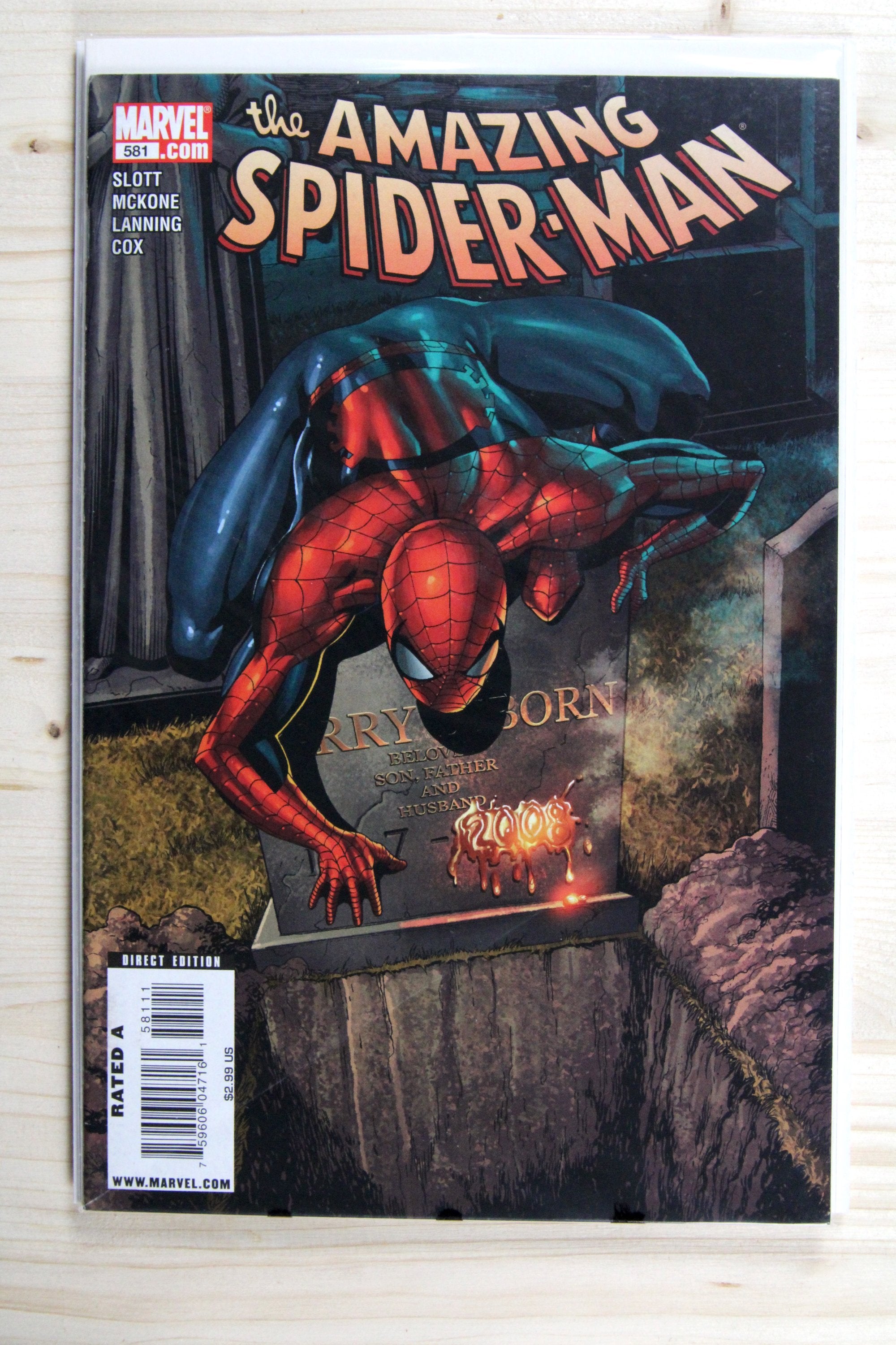 The Amazing Spider-Man #581 – Marvel (2009) 9.4 NM Mind on Fire