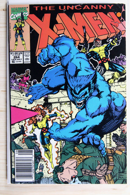 The Uncanny X-Men #264 – Marvel (1990) 9.0 VF/NM Chris Claremont story | Jim Lee cover | Newsstand