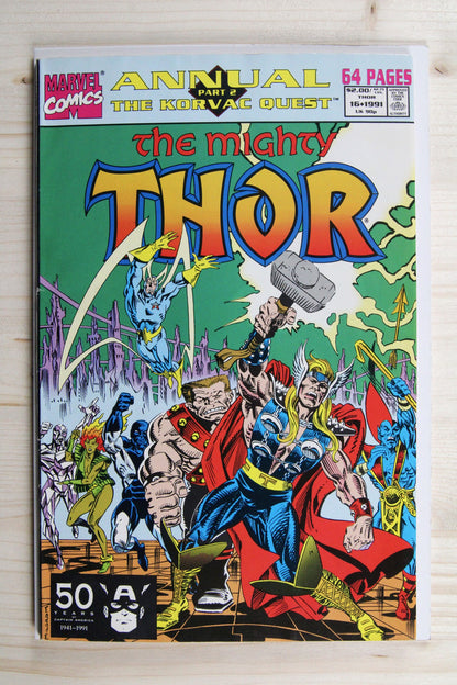 The Mighty Thor Annual #16 – Marvel (1991) 9.0 VF/NM "Fantastic Four" Korvac Quest