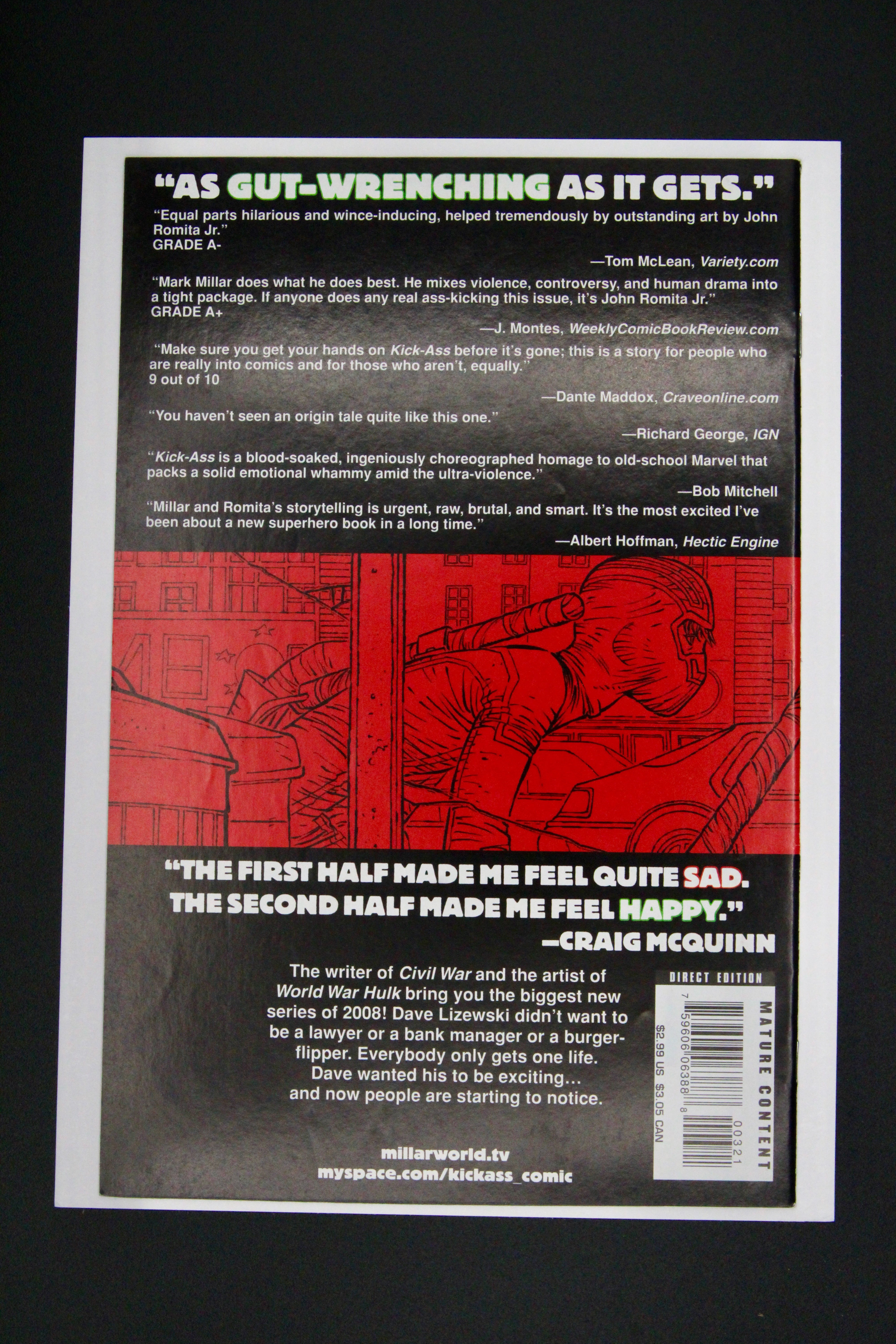 Kick-Ass #3  – Marvel (2008) 2nd Print Variant NM Box14