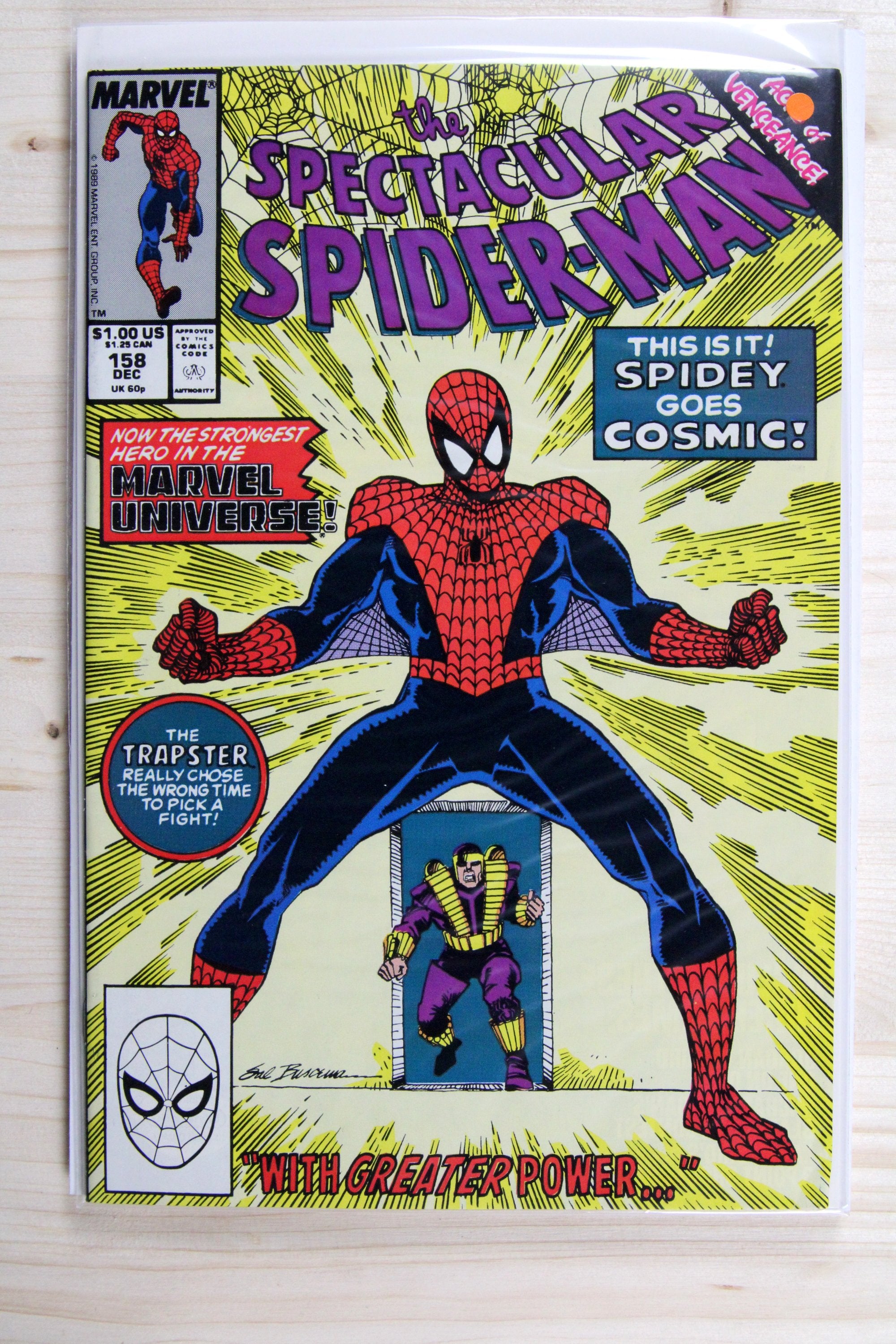 The Spectacular Spider-Man #158 – Marvel (1989) 9.0 VF/NM "Avengers" Acts of Vengeance