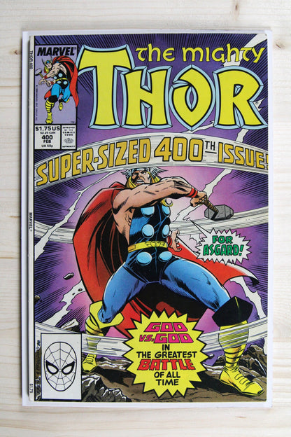 Thor #400 – Marvel (1989) 8.5 VF+ War of the Gods | Joe Sinnott | Super-sized 400th Issue