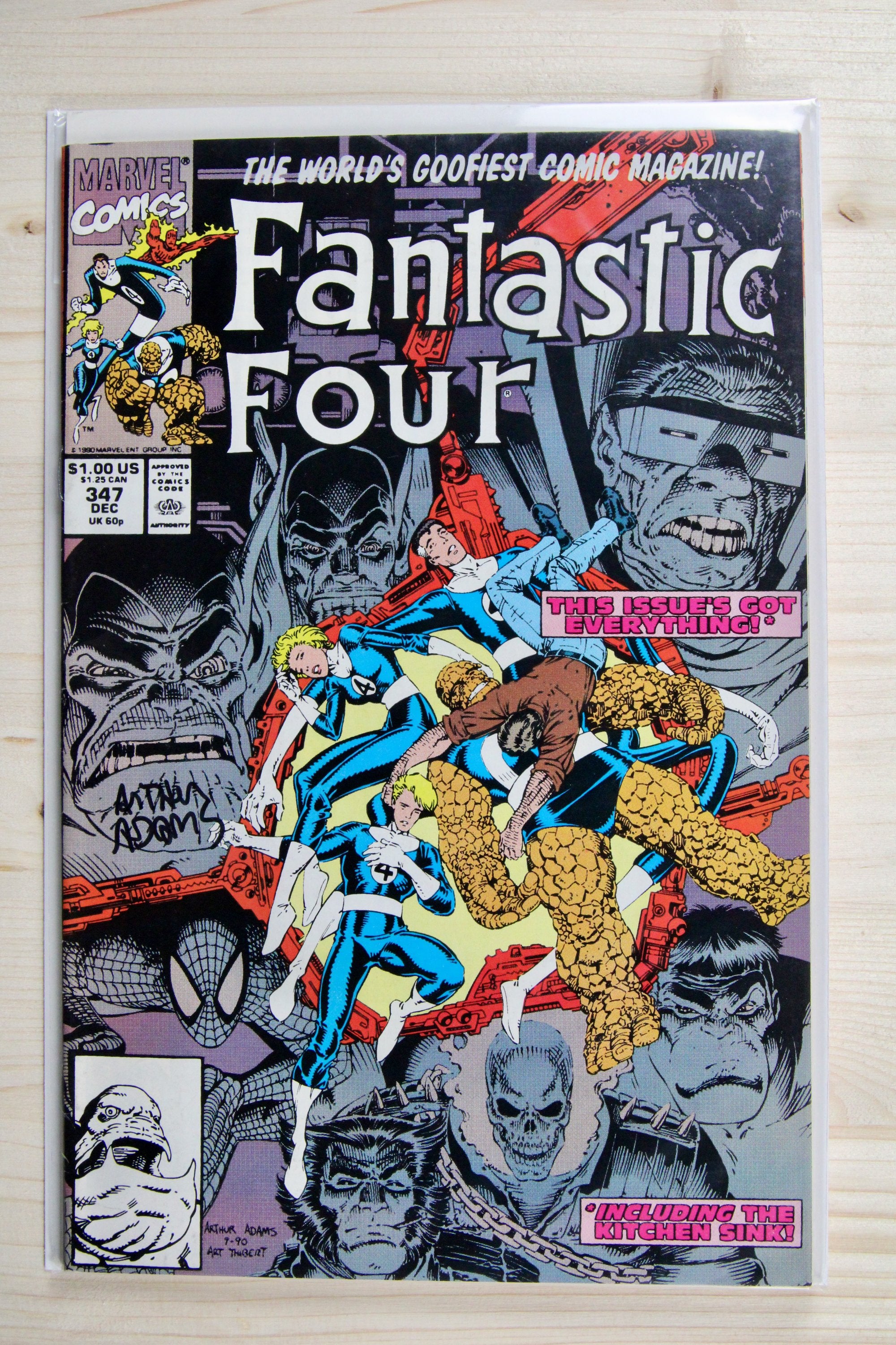 Fantastic Four #347 – Marvel (1990) 8.5 VF+ Signed Art Adams
