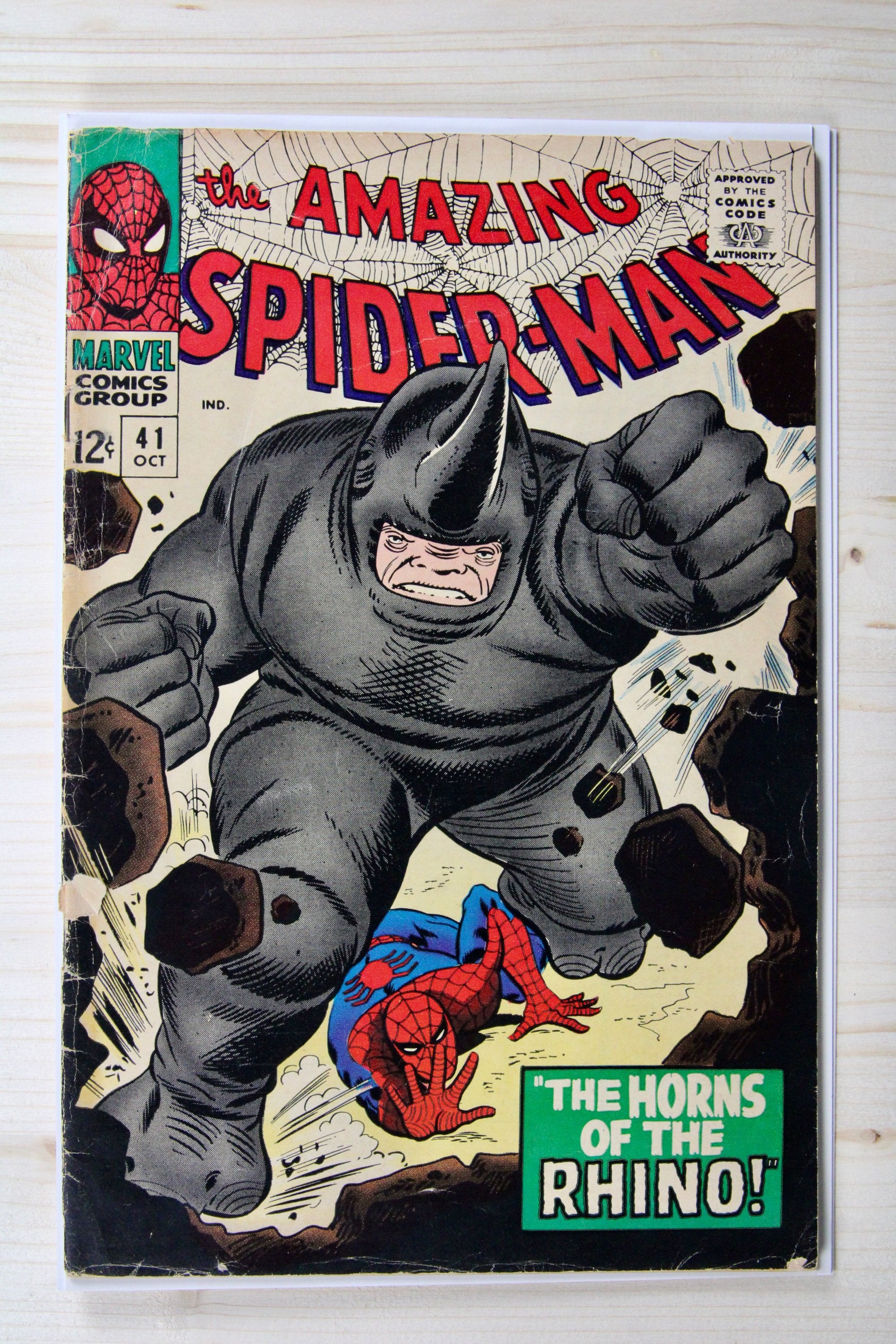 The Amazing Spider-Man #41 – Marvel (1966) 4.5 VG+ Horns of the Rhino | John Romita art | Stan Lee story