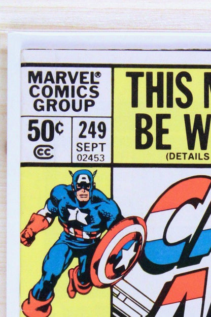 Captain America #249 – Marvel (1980) 8.0 VF John Byrne story | Newsstand Edition