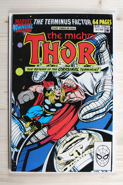 The Mighty Thor Annual #15 – Marvel (1990) 8.5 VF+ "Avengers" The Terminus Factor