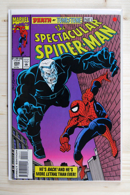 The Spectacular Spider-Man #204 – Marvel (1993) 9.2 NM- Death by Tombstone