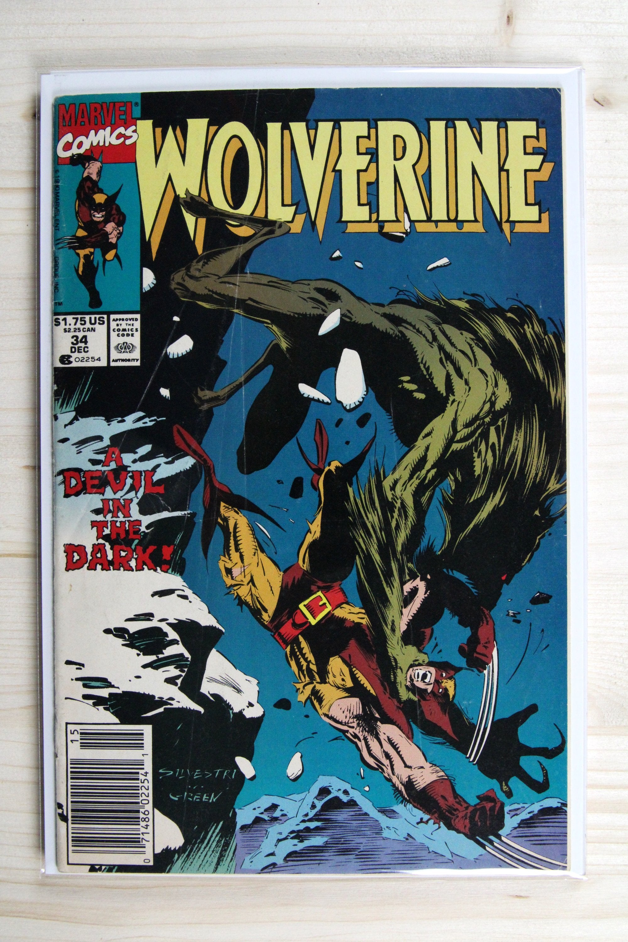 Wolverine #34 – Marvel (1990) 6.0 FN Marc Silvestri art | Newsstand