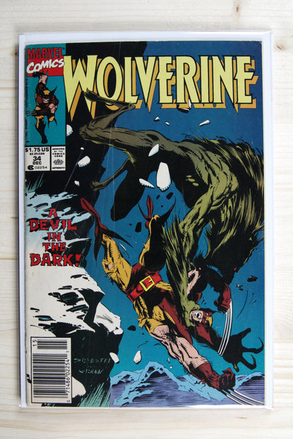 Wolverine #34 – Marvel (1990) 6.0 FN Marc Silvestri art | Newsstand