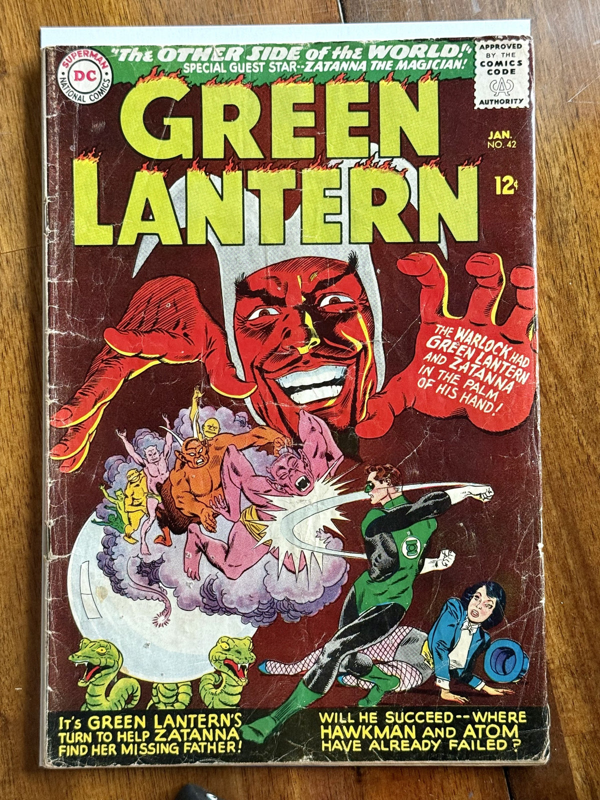 Green Lantern #42 – DC (1966) 2.5 GD+ "Justice League of America" Zatanna's Search