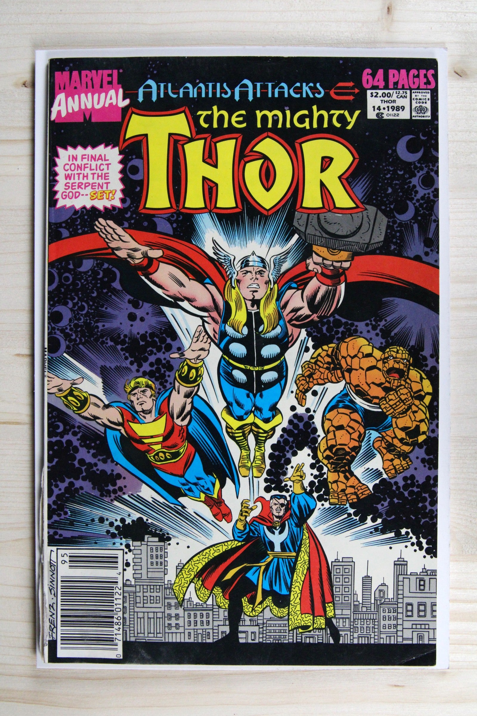 The Mighty Thor Annual #14 – Marvel (1989) 5.5 FN- "Atlantis Attacks" | Joe Sinnott cover | Newsstand Edition