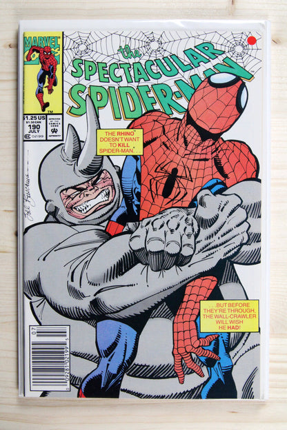 The Spectacular Spider-Man #190 – Marvel (1992) 9.2 NM- Newsstand