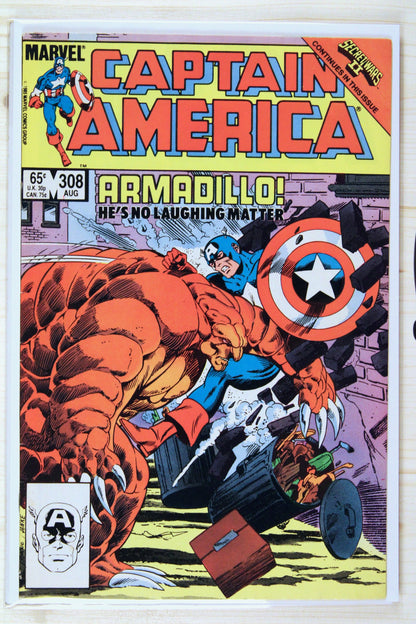 Captain America #308 – Marvel (1985) 8.0 VF "Marvel Super Heroes" Secret Wars II | John Byrne cover