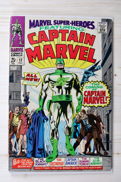 Marvel Super-Heroes #12 – Marvel (1967) 5.5 FN- Stan Lee Story 1st Captain Marvel