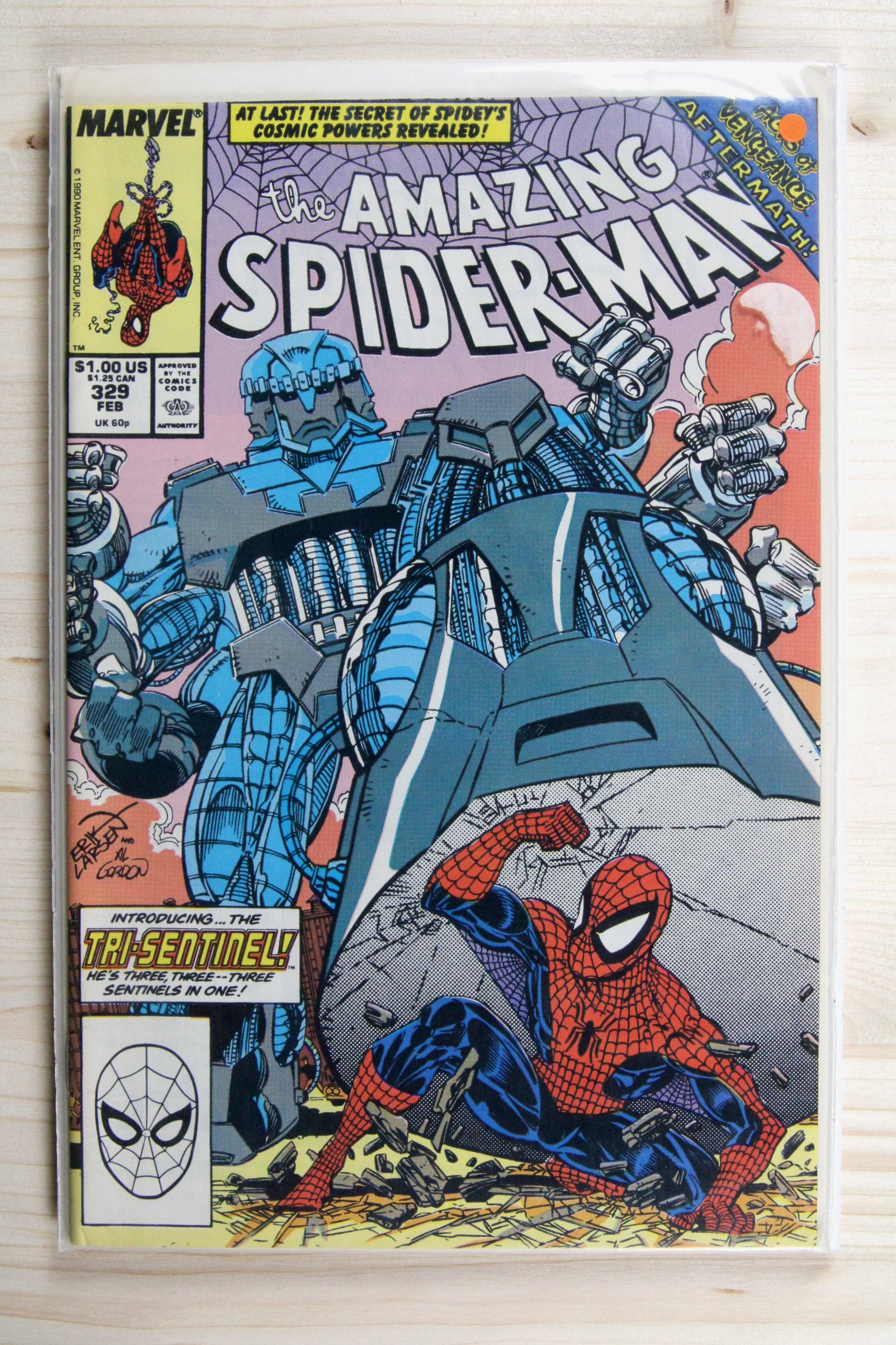 The Amazing Spider-Man #329 – Marvel (1990) 8.5 VF+ "Avengers" Acts of Vengeance | Erik Larsen art