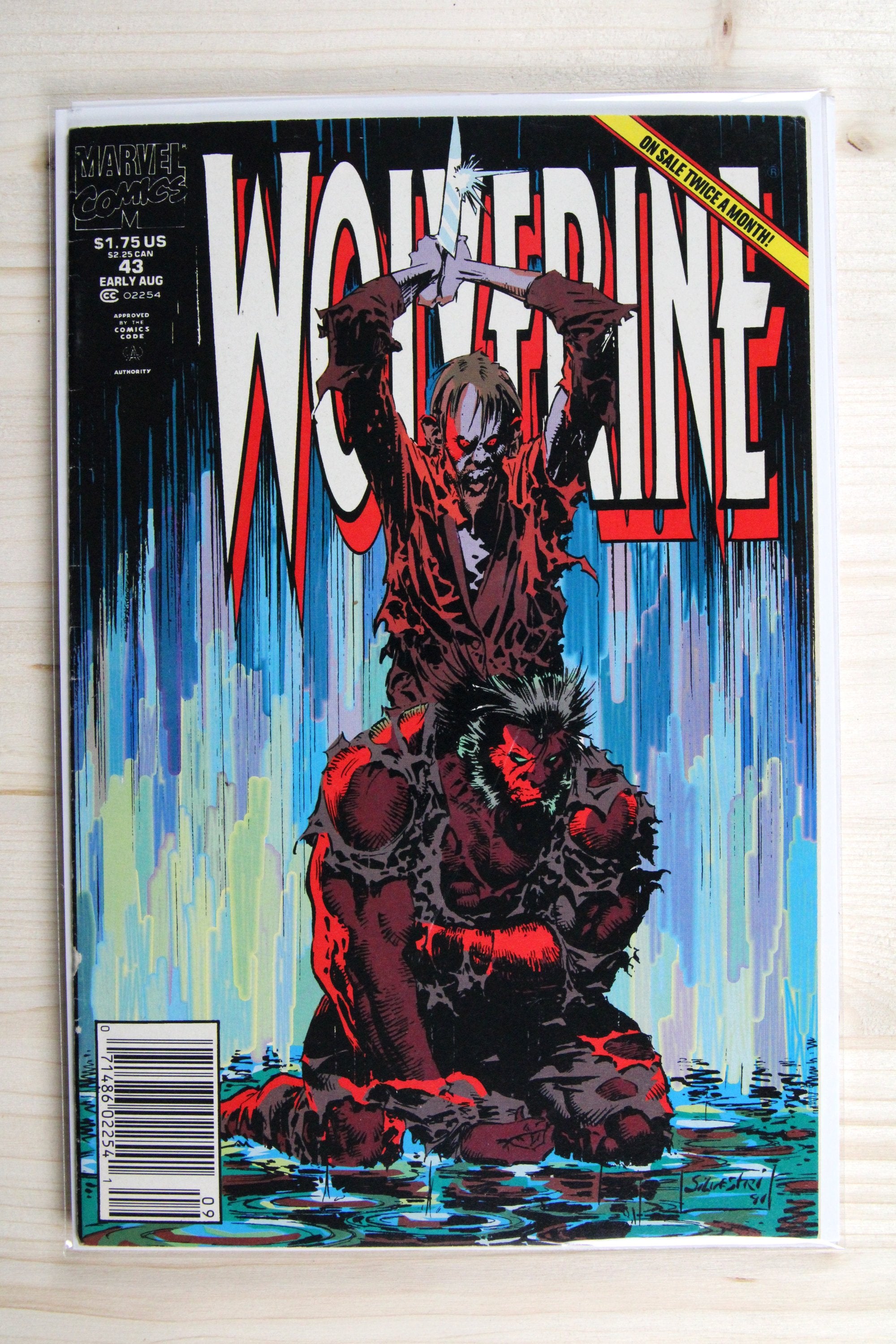 Wolverine #43 – Marvel (1991) 7.5 VF- Marc Silvestri art | Newsstand