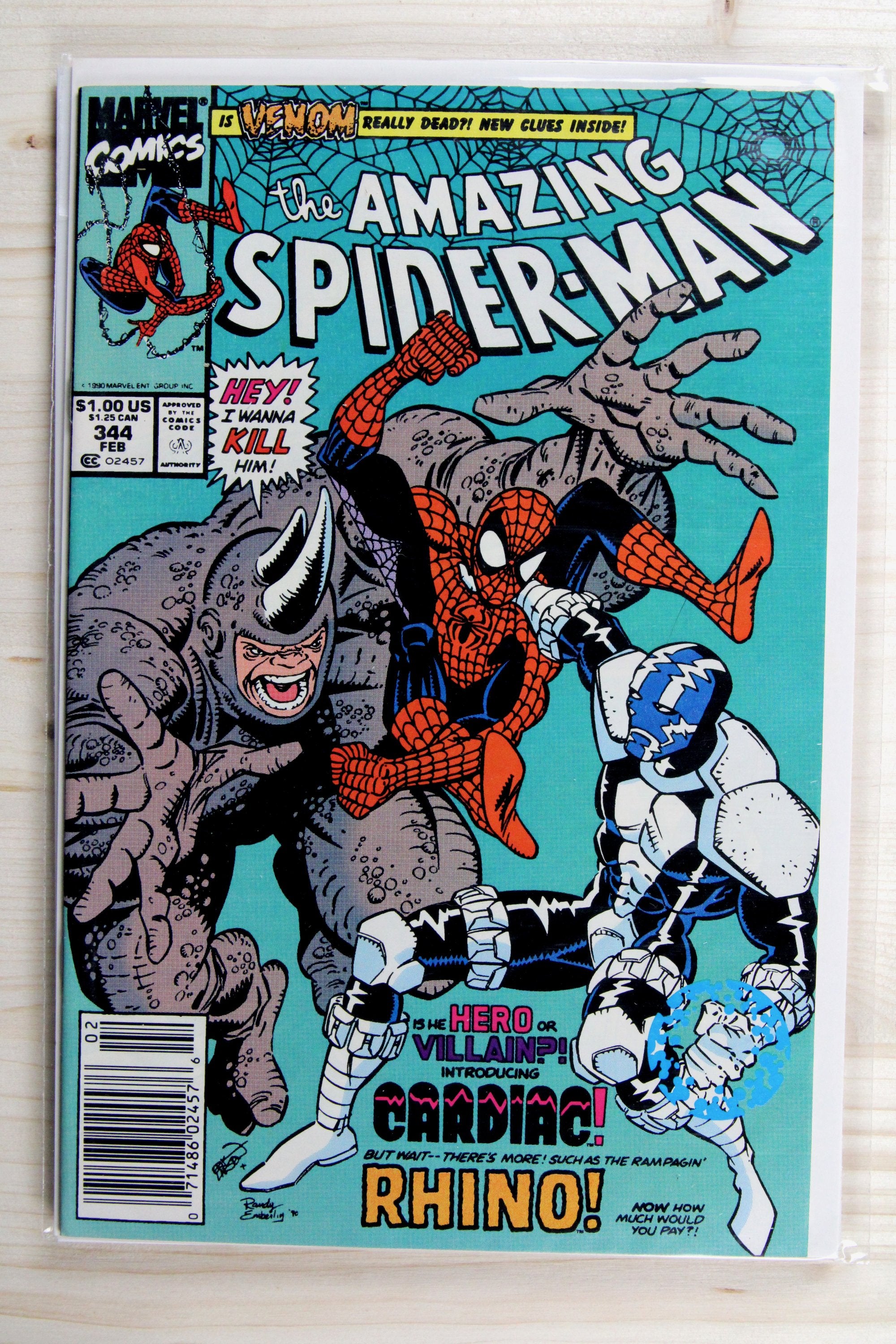 The Amazing Spider-Man #344 – Marvel (1991) 9.4 NM Erik Larsen art | Newsstand
