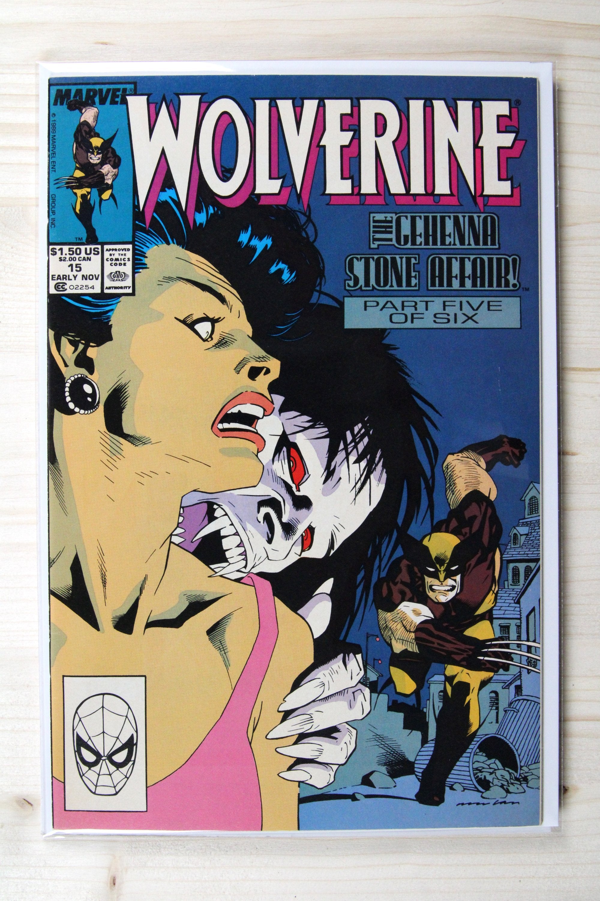 Wolverine #15 – Marvel (1989) 8.5 VF+ Chris Claremont story