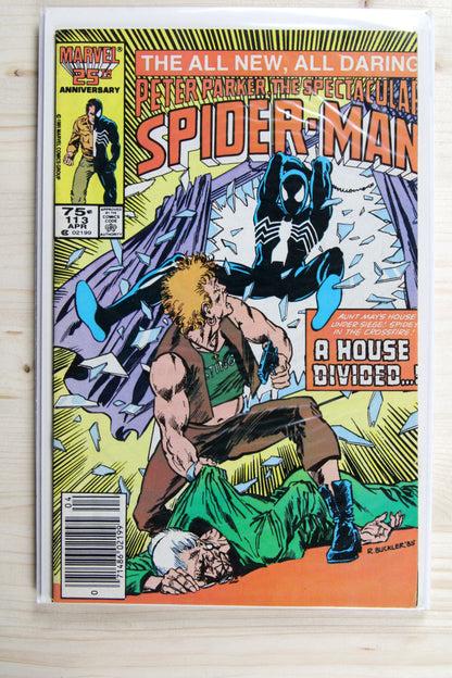 The Spectacular Spider-Man #113 – Marvel (1988) 8.5 VF+ Sin-Eater Released | Newsstand