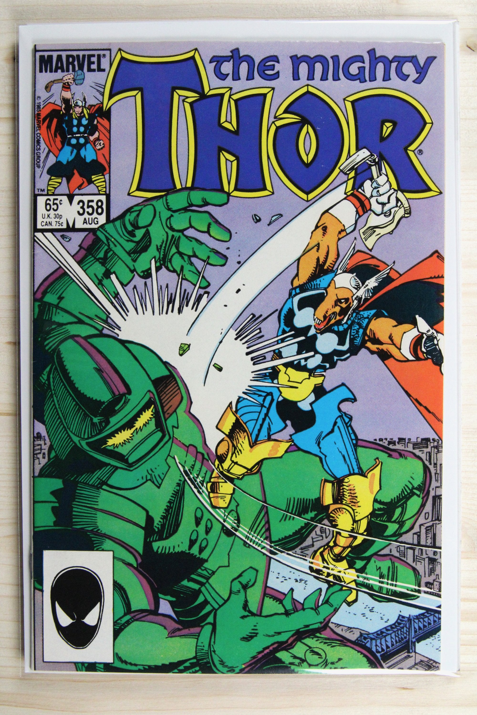 Thor #358 – Marvel (1985) 8.5 VF+ "Captain America" Year of the Scourge