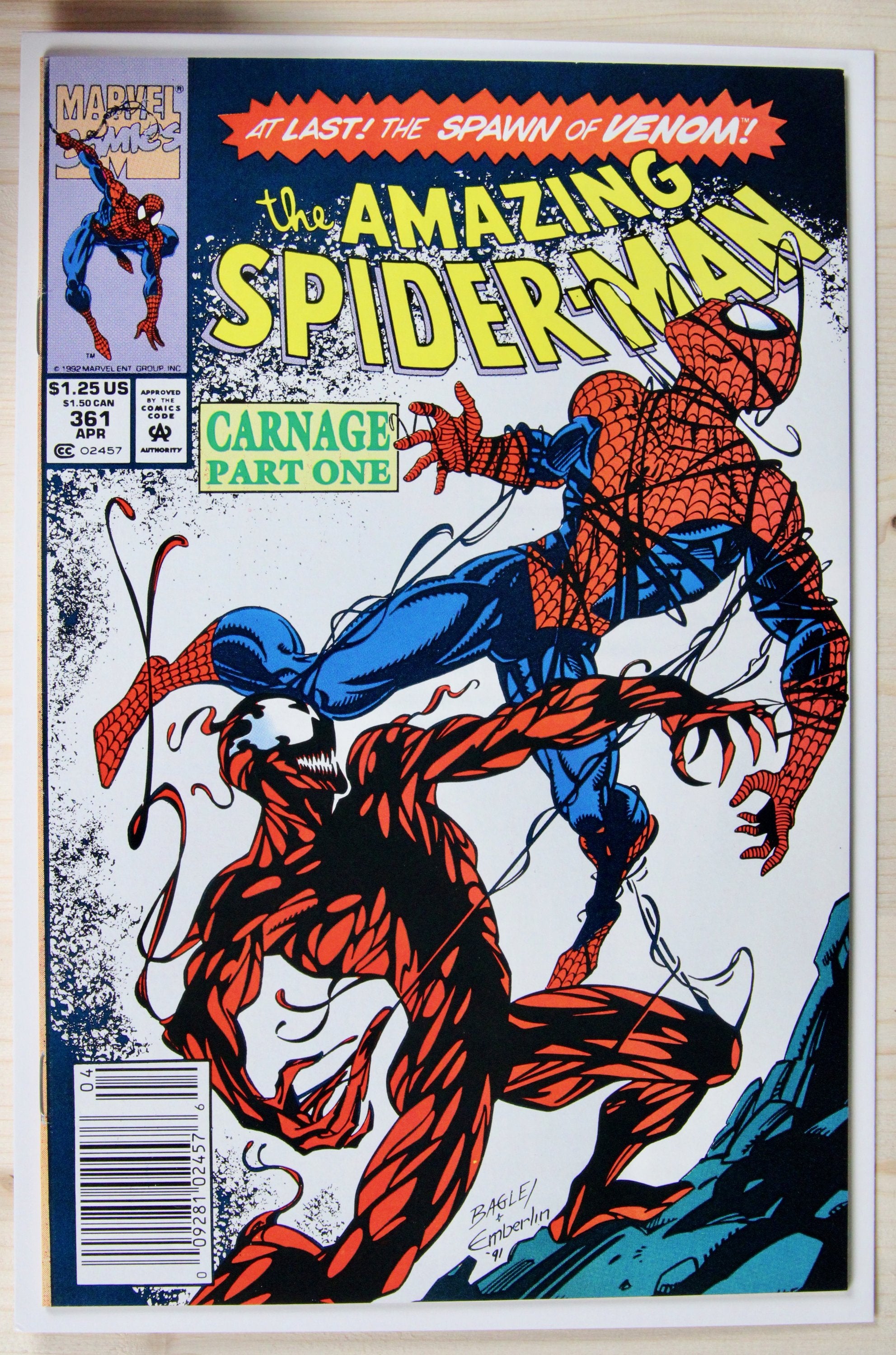 The Amazing Spider-Man #361 – Marvel (1992) 9.4 NM Newsstand Carnage